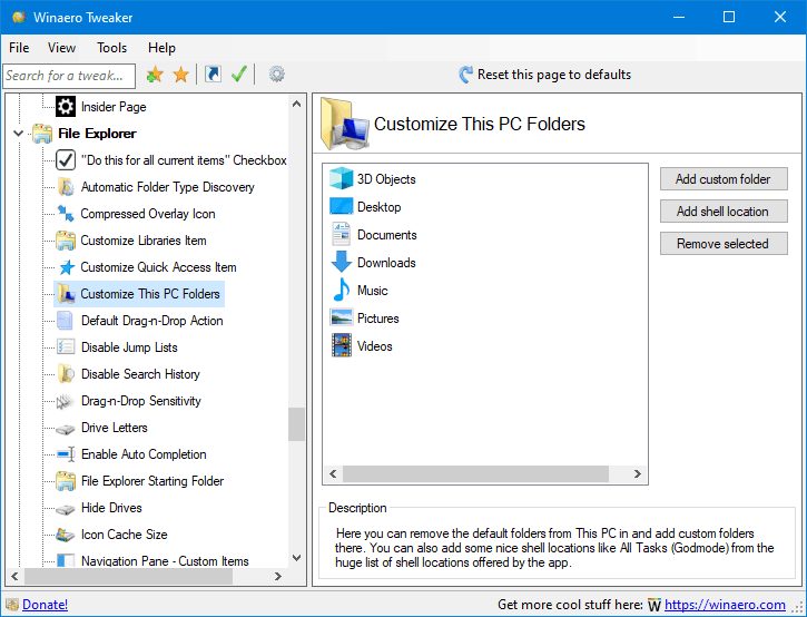 tweaker app this pc